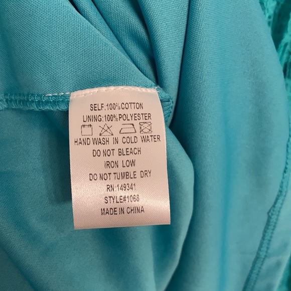 Green/Turquoise dress. Size large. - Picture 5 of 5